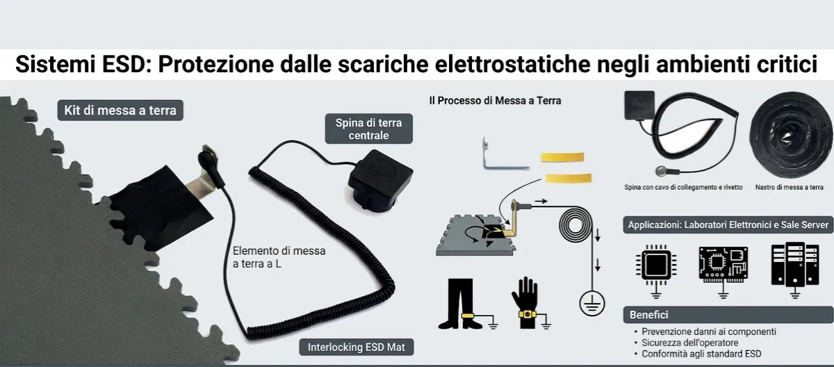 Protezione mediante pavimenti ESD Sistemi ESD: Protezione dalle scariche elettrostatiche negli ambienti critici