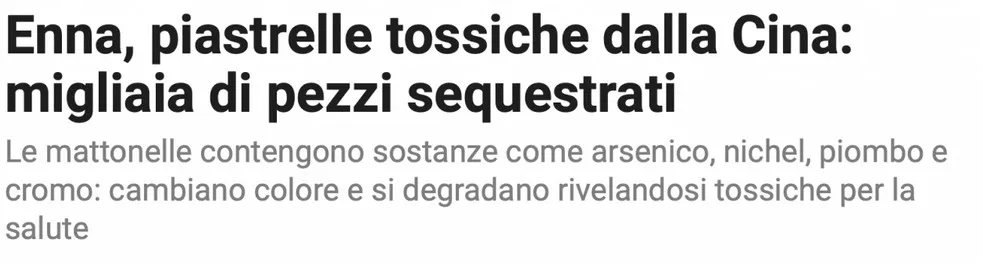 pavimenti tossici cina