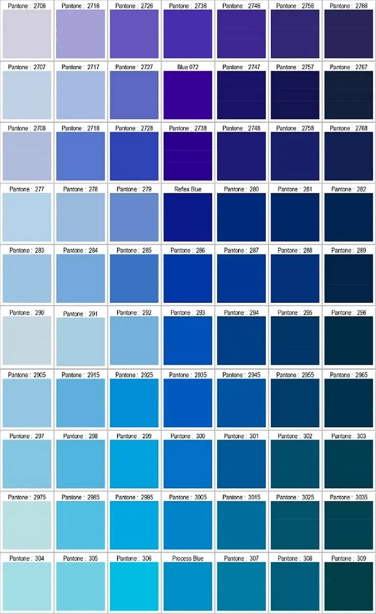 PANTONE blu tonalita tutte le tonalit&agrave; di blu