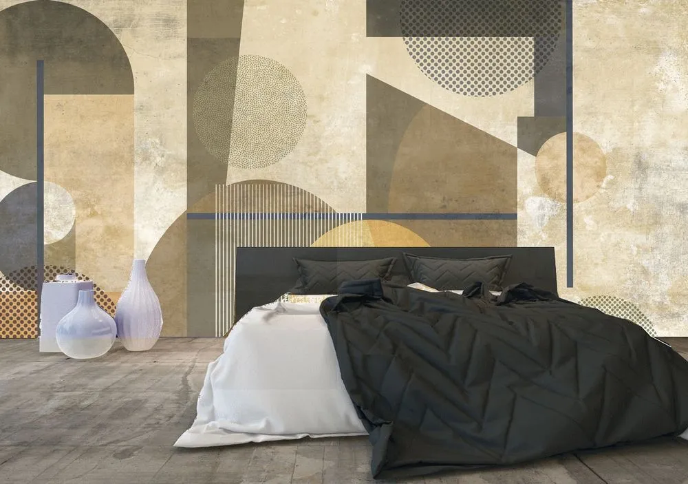 idee per parete dietro letto geometrico COME DECORARE LA PARETE DIETRO IL LETTO