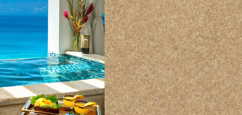 Esempio di moquette da esterno in colore beige
