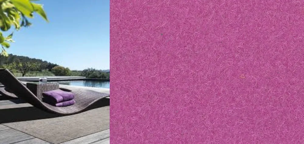 Esempio di moquette da esterno in colore lilla