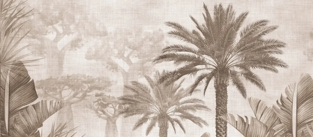 GIN2202MAD | Carta da parati paesaggio con palme