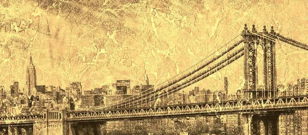 NYC BRIDGE | Carta da parati oro - Colore 10B