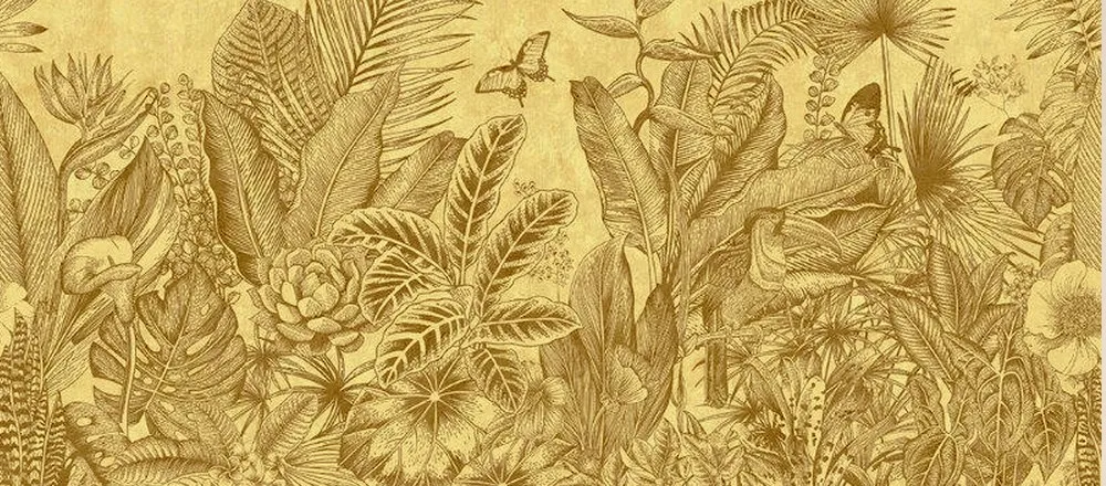 AMAZZONIA ORO | Carta da parati tropicale dorata