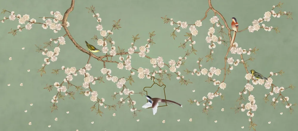 SAKURA NG | Carta da parati fiori e uccellini