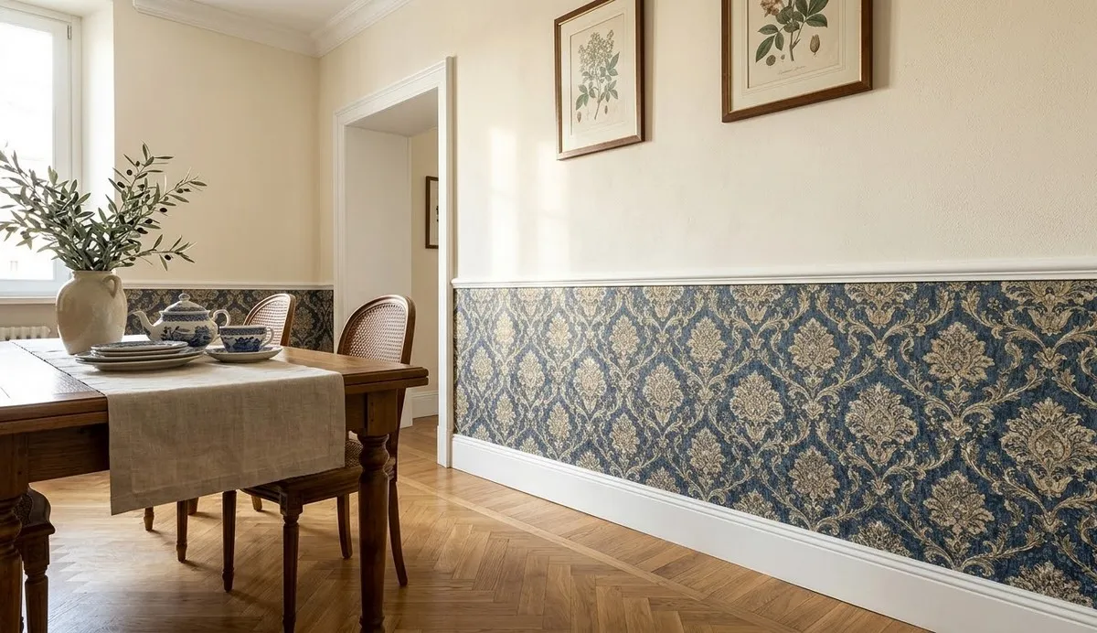 Boiserie realizzata con fascia in carta da parati | Nanni Giancarlo