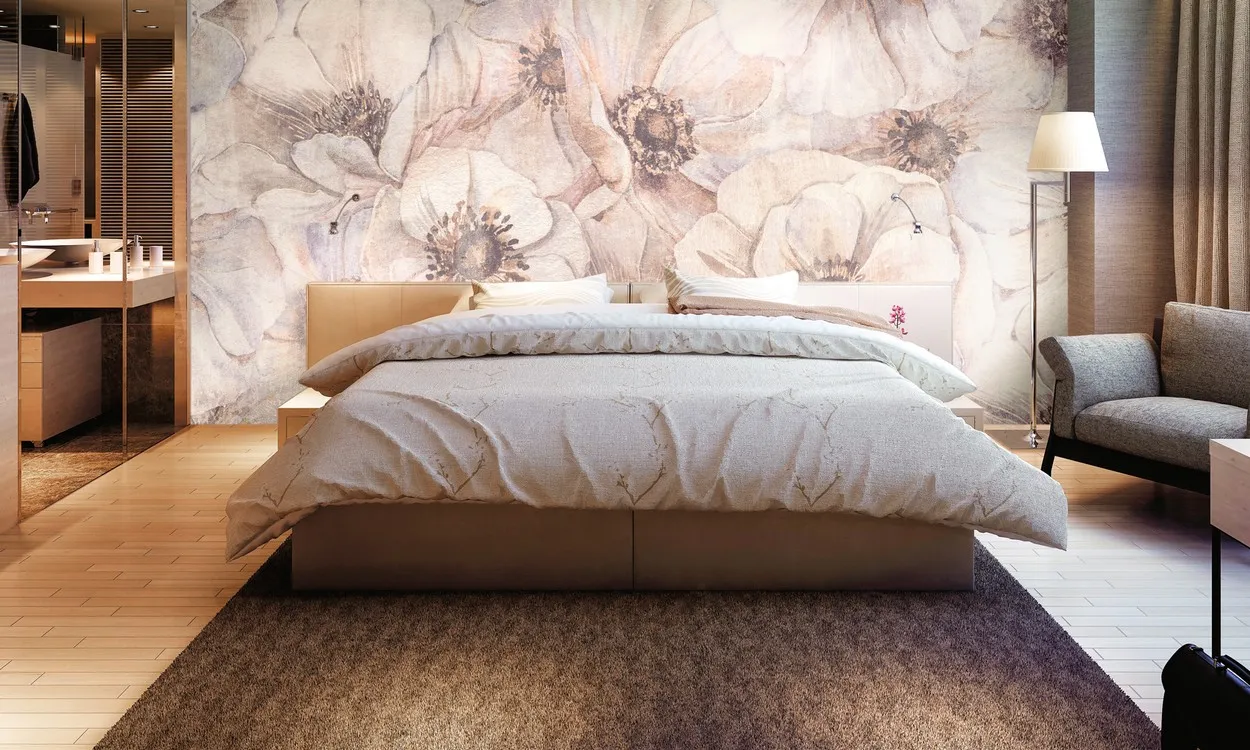 carta da parati grandi fiori per retro letto - Nanni Giancarlo