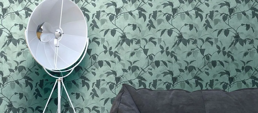 Carta da parati foglie - Coordinabile alle righe
