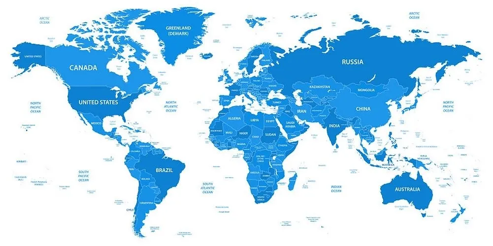 Carta da parati mappa del mondo planisfero parete in carta da parati - Nanni Giancarlo