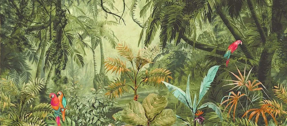 carta da parati tropicale - Nanni Giancarlo Carta da parati con tema tropicale in stmpa digitale su misura