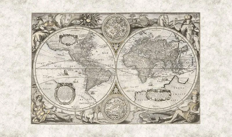 carta da parati planisfero,  cartaparati planisfero su misura, carta da parati planisfero vintage, tappezzeria planisfero,  carta da parati geopolitica, carta da parati mappa mondo