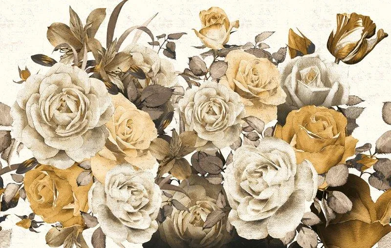 Carta da parati con fiori grandi Decorazione pareti moderne idee parete pareti decorate con fiori