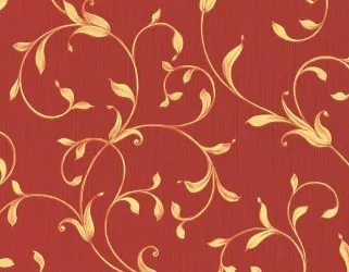 NE 91705 | Carta da parati rossa e oro