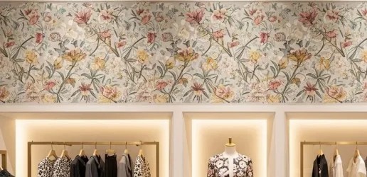 Esempio di bordo da parete negozio moderno di abbigliamento