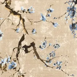 SAKU | Carta da parati fiori e uccellini - Colore 241 [particolare]