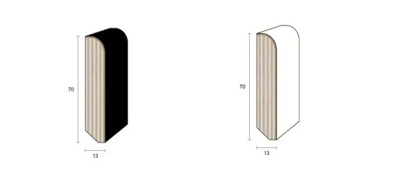 BATTISCOPA LEGNO Bianco o Nero laccato | Battiscopa arrotondati