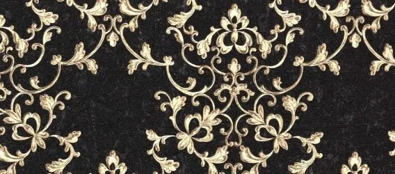 Carta da parati classica di lusso in nero e oro