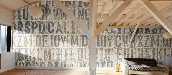 TYPE | Carta da parati con scritte