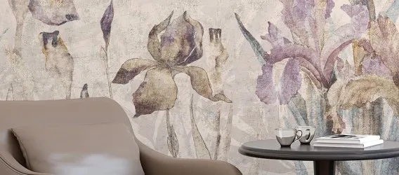 FLEURS IRIS | Carta da parati con fiori grandi