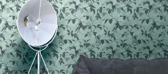Carta da parati foglie - Coordinabile alle righe