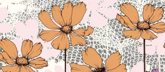 FLOWER BON | Carta parati floreale moderna con fiori colorati