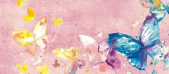 LEGGEREZZA | Carta da parati cameretta con farfalle