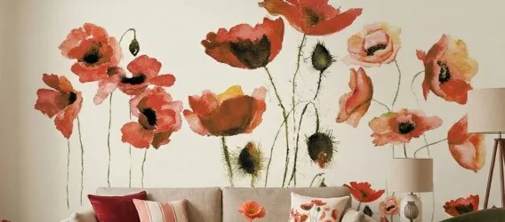 COQUELICOTS | Carta da parati con fiori grandi di papavero