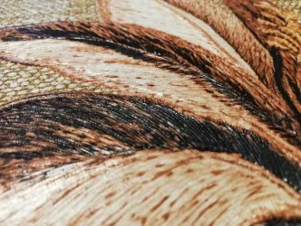 Dettaglio carta da parati effetto Texture ricamo con inchiostri iridati e riflessi luminosi