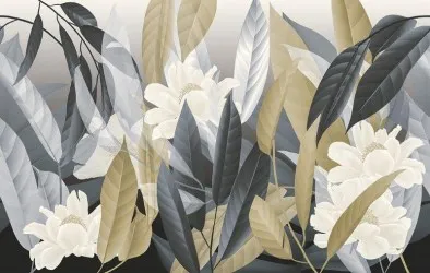 T-LEAVES | Carta da parati a grandi fiori - Colore 66