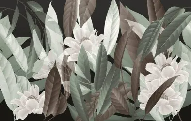 T-LEAVES | Carta da parati a grandi fiori - Colore 69