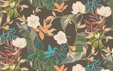 VANILLA | Carta da parati con fiori grandi - Colore 1