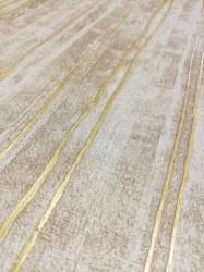 AUR 577 | Carta da parati a righe binca e oro - Cod.57702